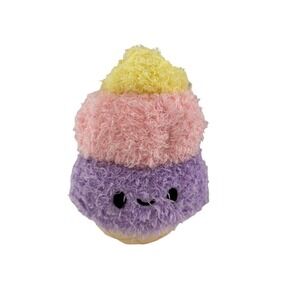 Fluffie Stuffiez Plush Ice Cream Cone 7" Pastel Yellow Pink Purple Toy Food